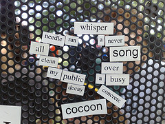 16/06/2009 - Magnetic poetry wall at the Cambridge Arts Festival