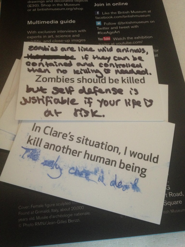Statement cards, defaced