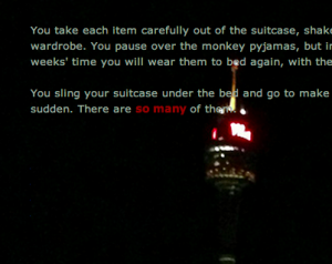 Detritus screenshot showing text, a link and the Westfield tower in Sydney